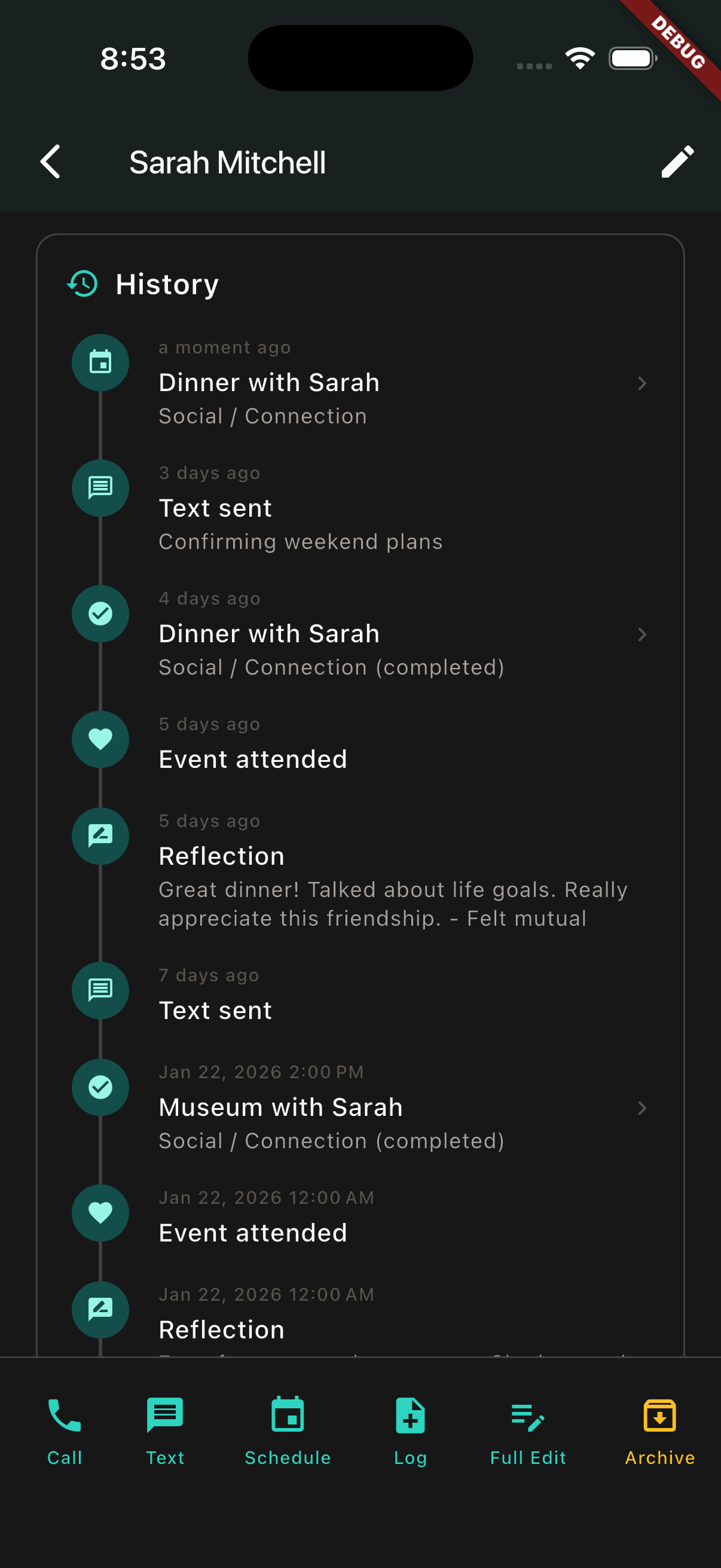 Activity History
